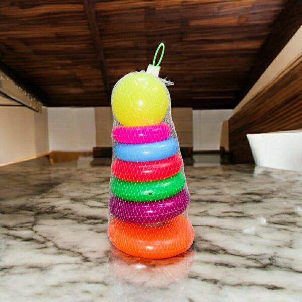 Stack Ball Ring Tower Building Blocks Rainbow Circle Toy For Kids