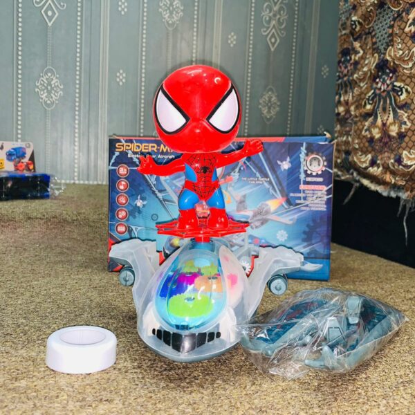 Spiderman Electric Gear Aircraft With light and Music Toy For Kids